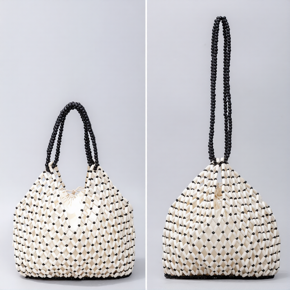 Simple Wooden Bead Handbag - Versatile Summer Women's Shoulder Bags