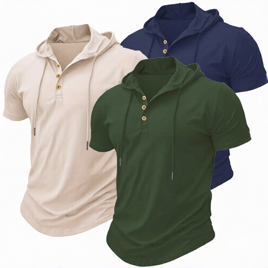 Mens Hooded Short-Sleeved Quick Dry Tshirt - Breathable Sports Tops
