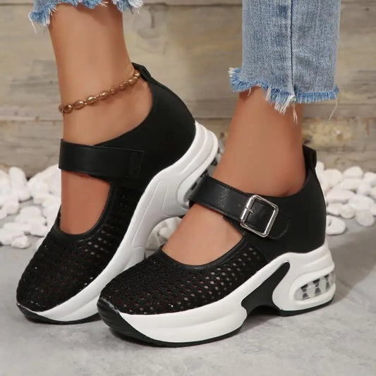 Breathable Women Thick Heel Mary Jane Shoes