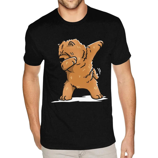 Short Sleeves Round Collar Pure Cotton Chow Chow T-Shirts