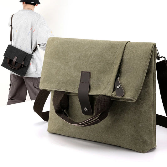 Men's Canvas Crossbody Bags - Multifunctional Messenger Bags