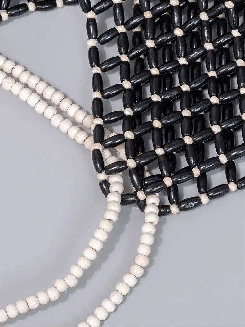 Simple Wooden Bead Handbag - Versatile Summer  Women's Shoulder Bags