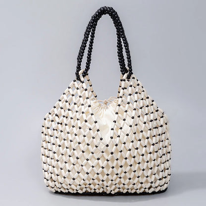 Simple Wooden Bead Handbag - Versatile Summer  Women's Shoulder Bags
