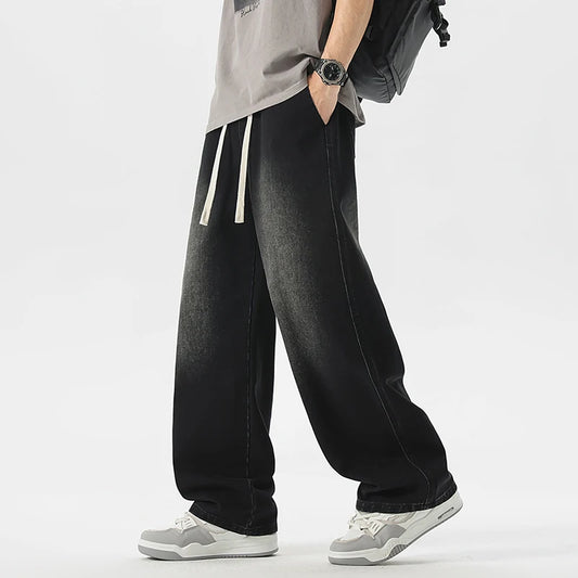 Men's Loose Wide-leg  Straight Casual Jeans