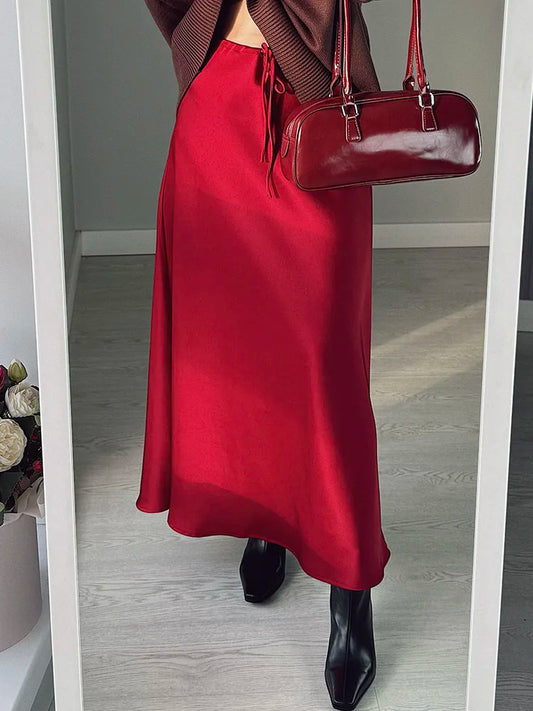 Women's Long Satin Maxi Skirts