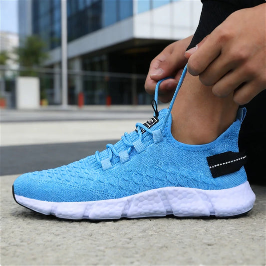 Men's Breathable Knit Sneakers - Fitness Training Tennis Shoes