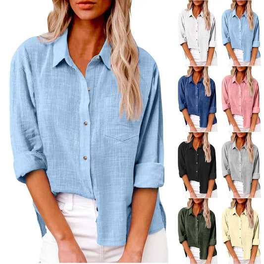 Women's Long Linen Sleeve Shirts