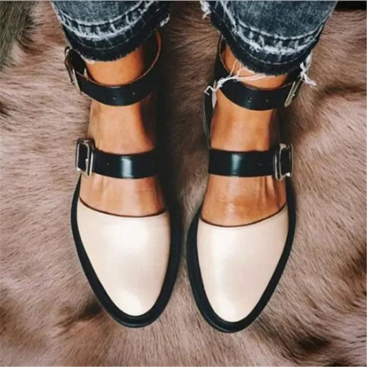 Women Buckle Summer Sandals Flats Shoes