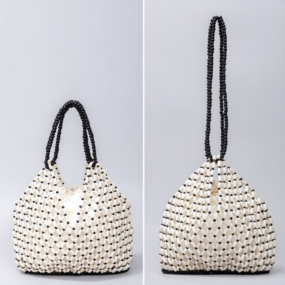 Simple Wooden Bead Handbag - Versatile Summer  Women's Shoulder Bags